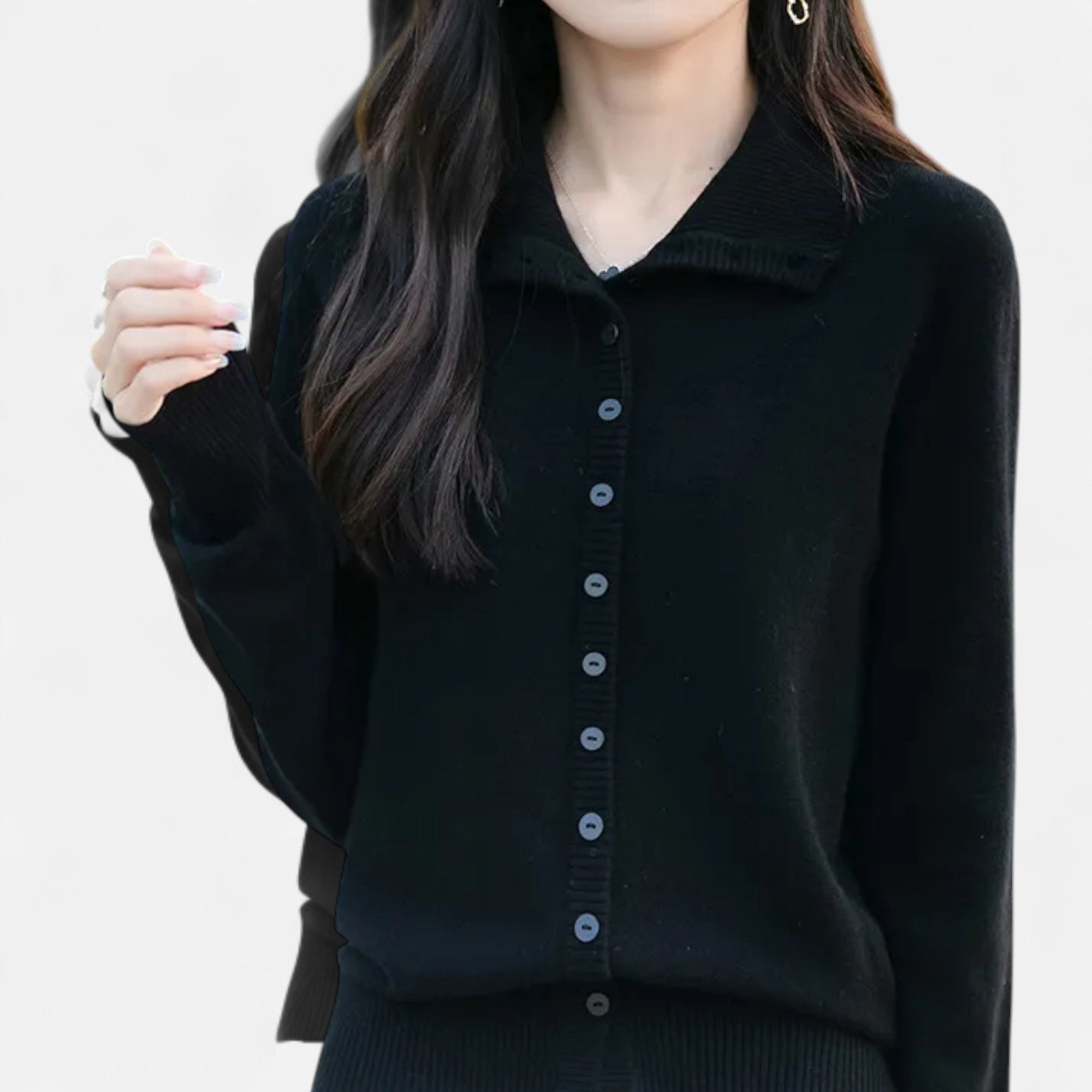 Orvelle Club | Women’s High-Neck Ribbed Cardigan