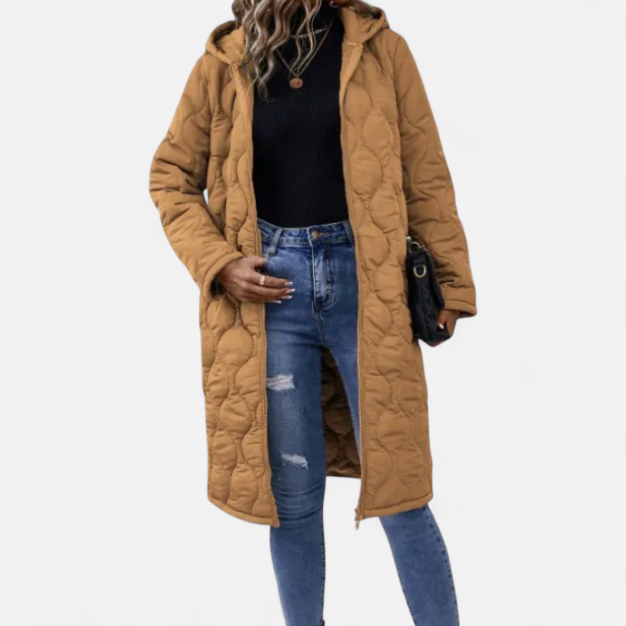 Orvelle Club | Women’s Long Quilted Hooded Jacket