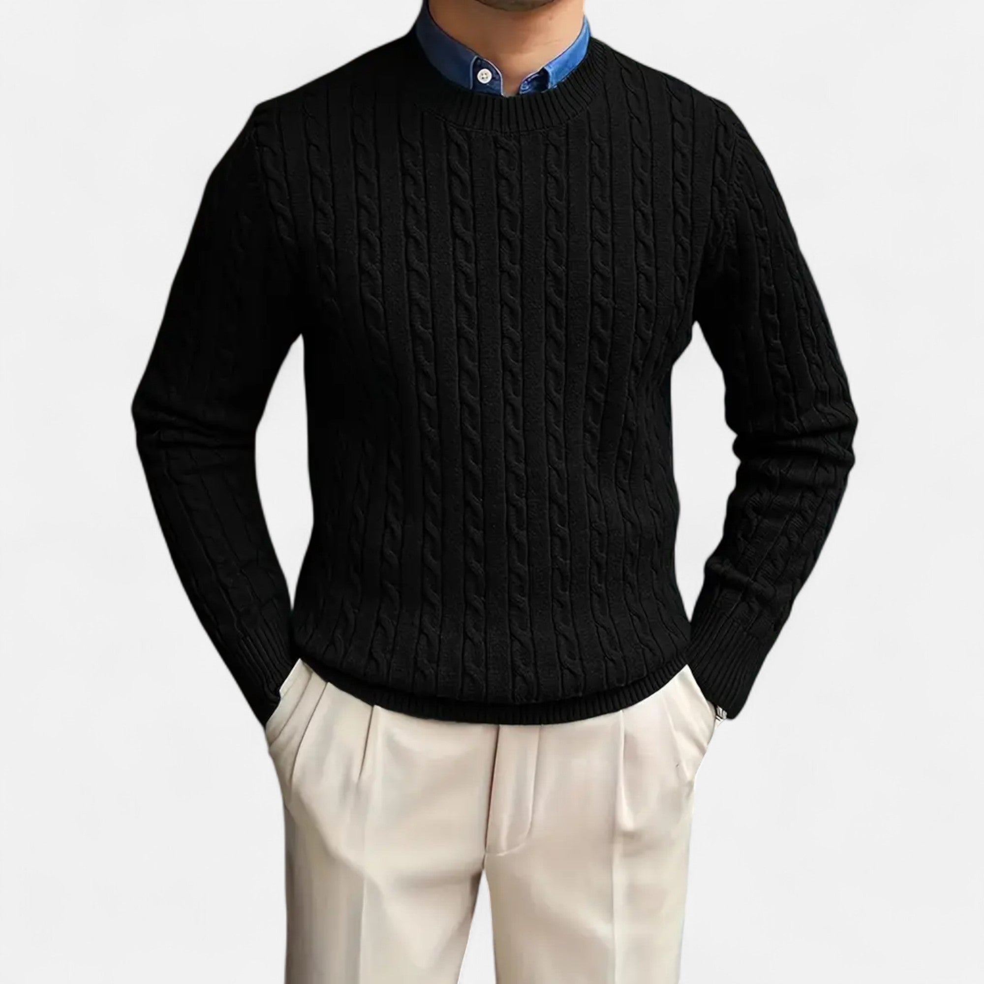 Orvelle Club | Men’s Round Neck Twisted Knit Pullover