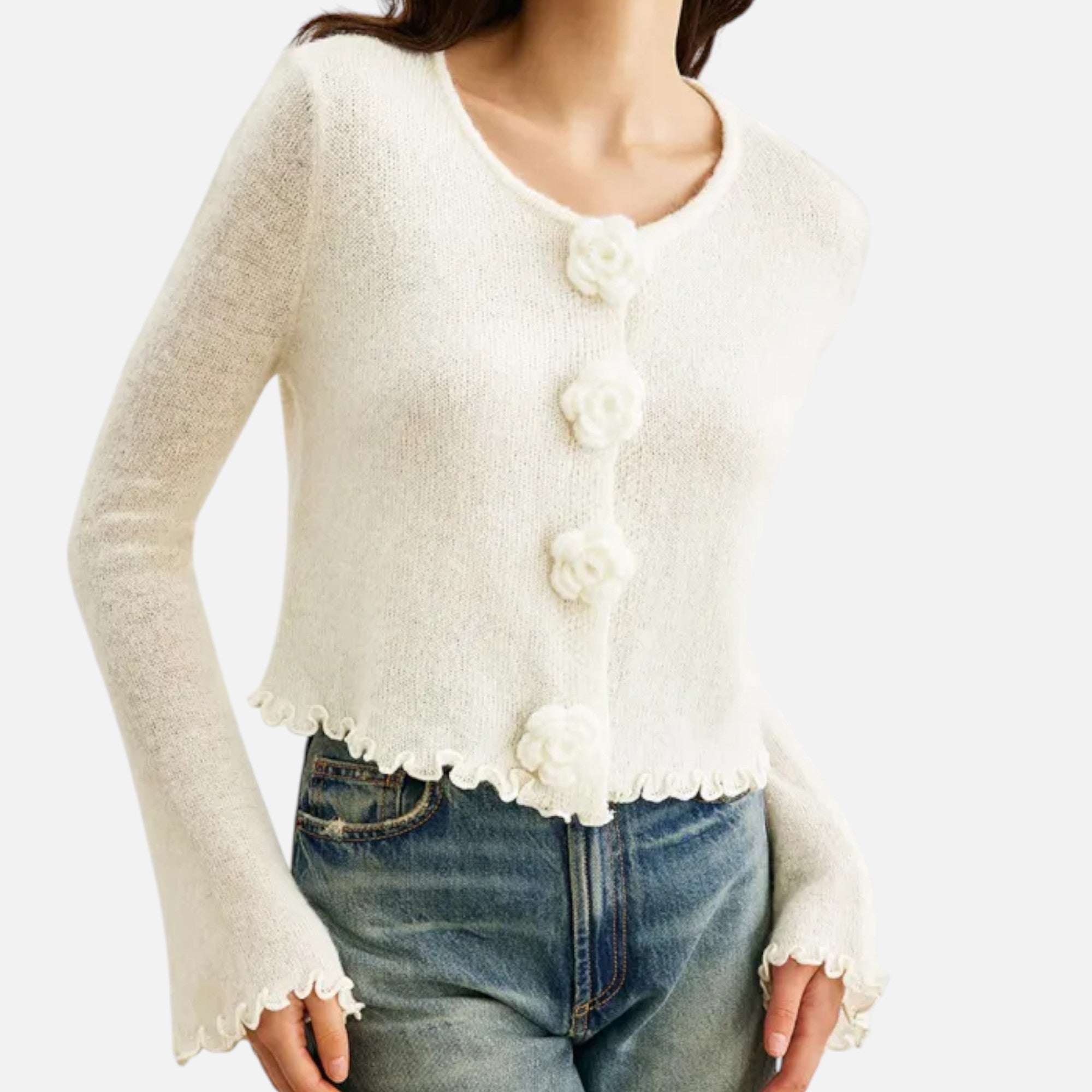 Orvelle Club | Women's Slim-Fit Floral Knit Pullover