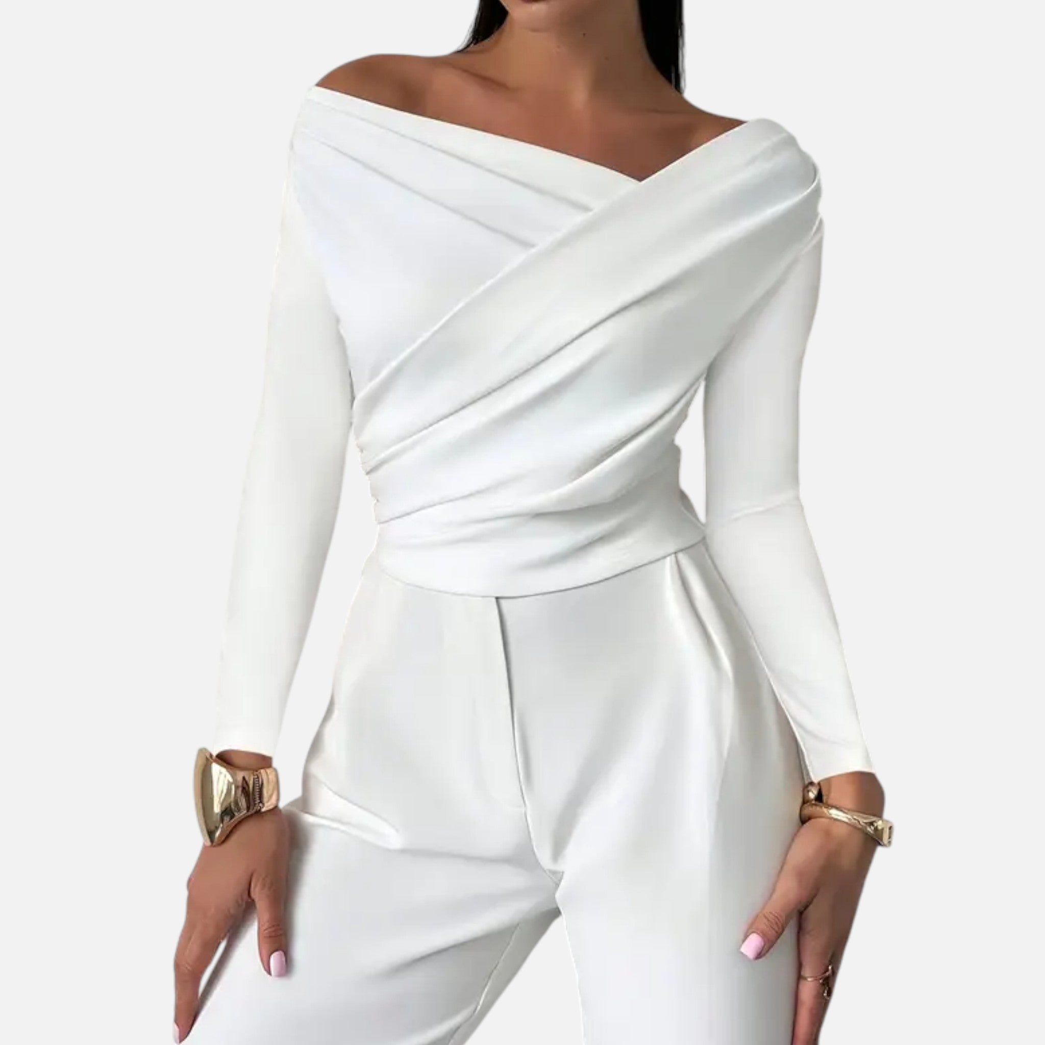 Orvelle Club | Women's Timeless Cross-Over Collar Blouse