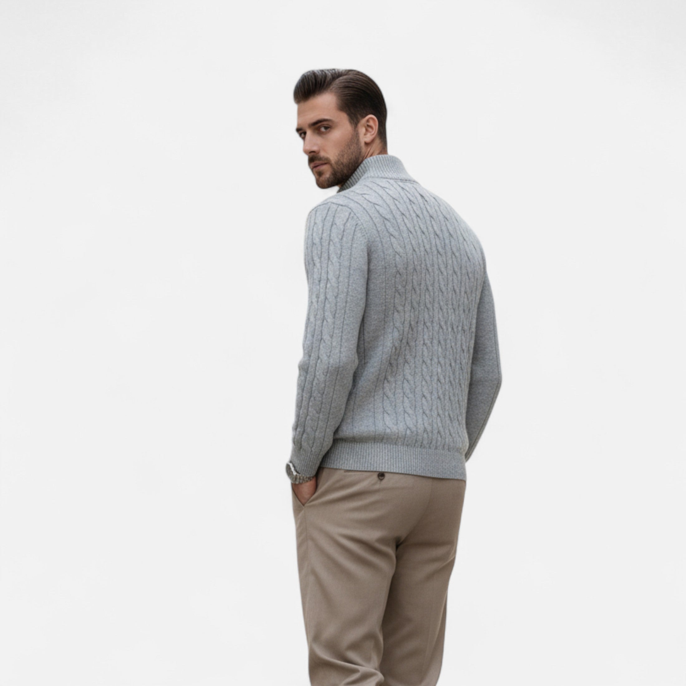 Orvelle Club | Men’s Half-Zip Knit Sweater Thick Turtleneck