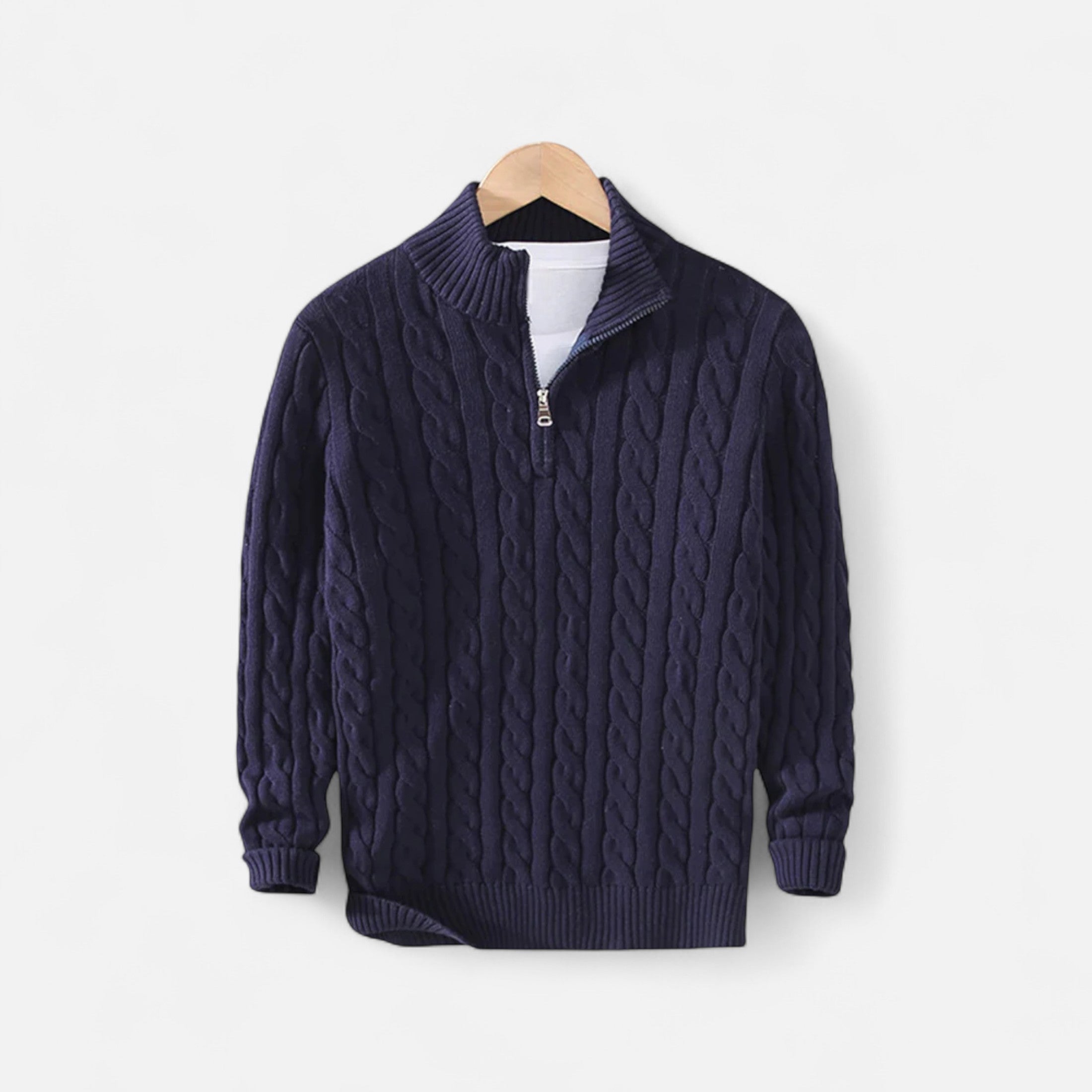 Orvelle Club | Men’s Half-Zip Knit Sweater Thick Turtleneck