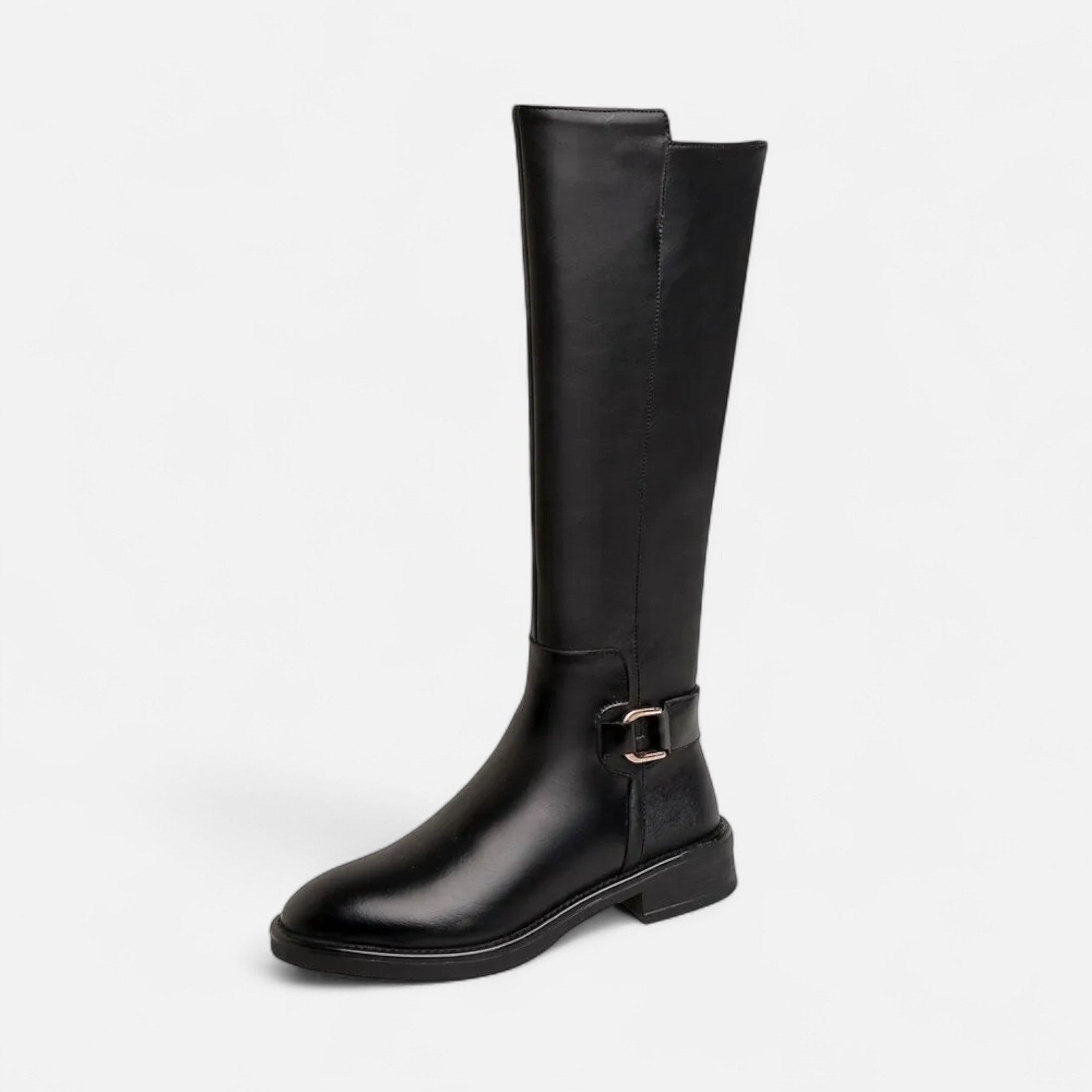 Orvelle Club | Women’s Knee-High Riding Boots Vintage Buckle Elegance