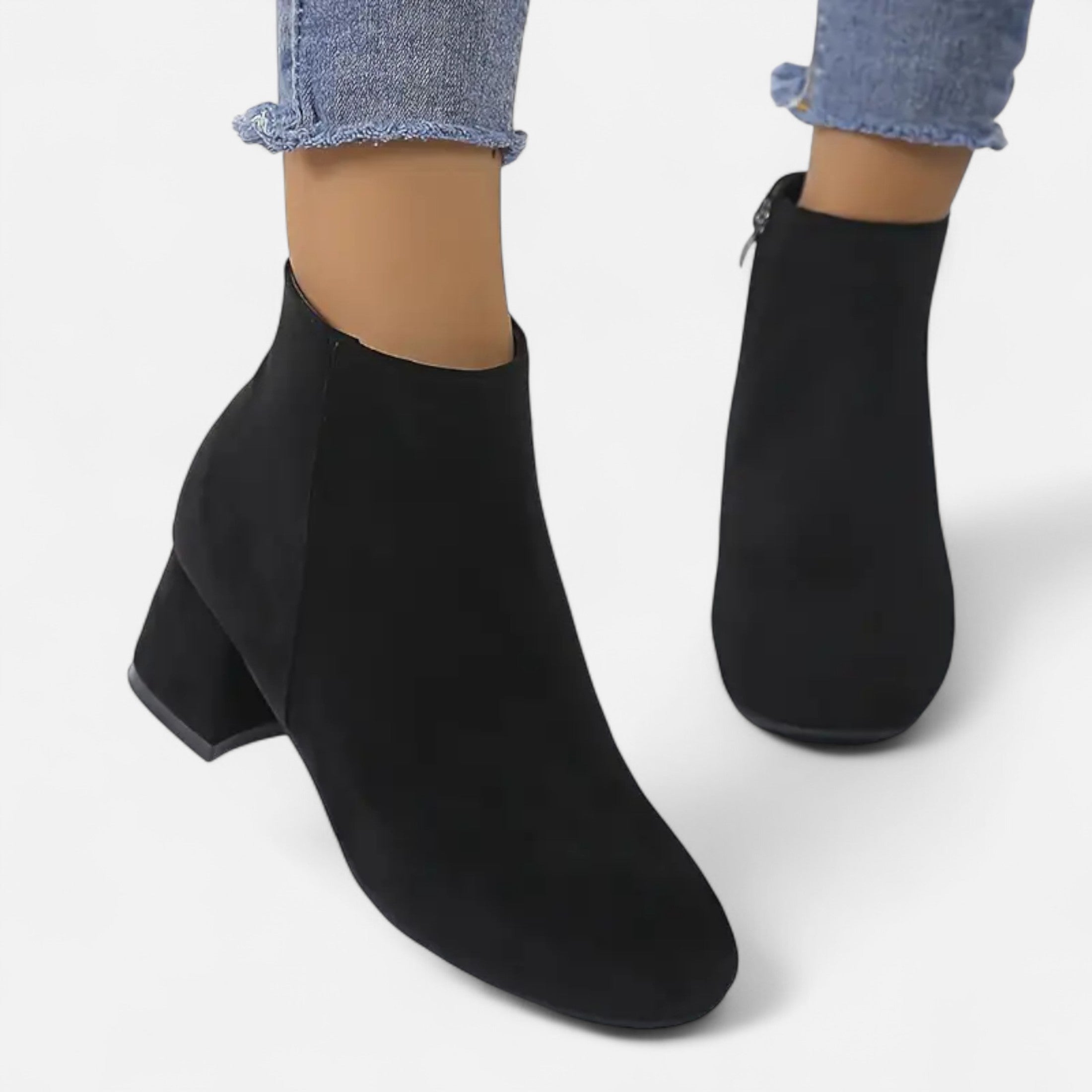 Orvelle Club | Women’s Suede Ankle Boots Block Heel
