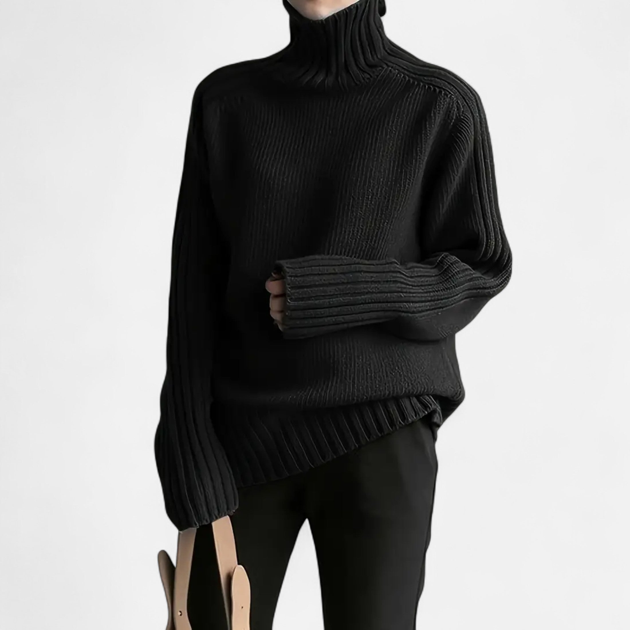 Orvelle Club | Women’s Knit Turtleneck Sweater Solid Colour Style
