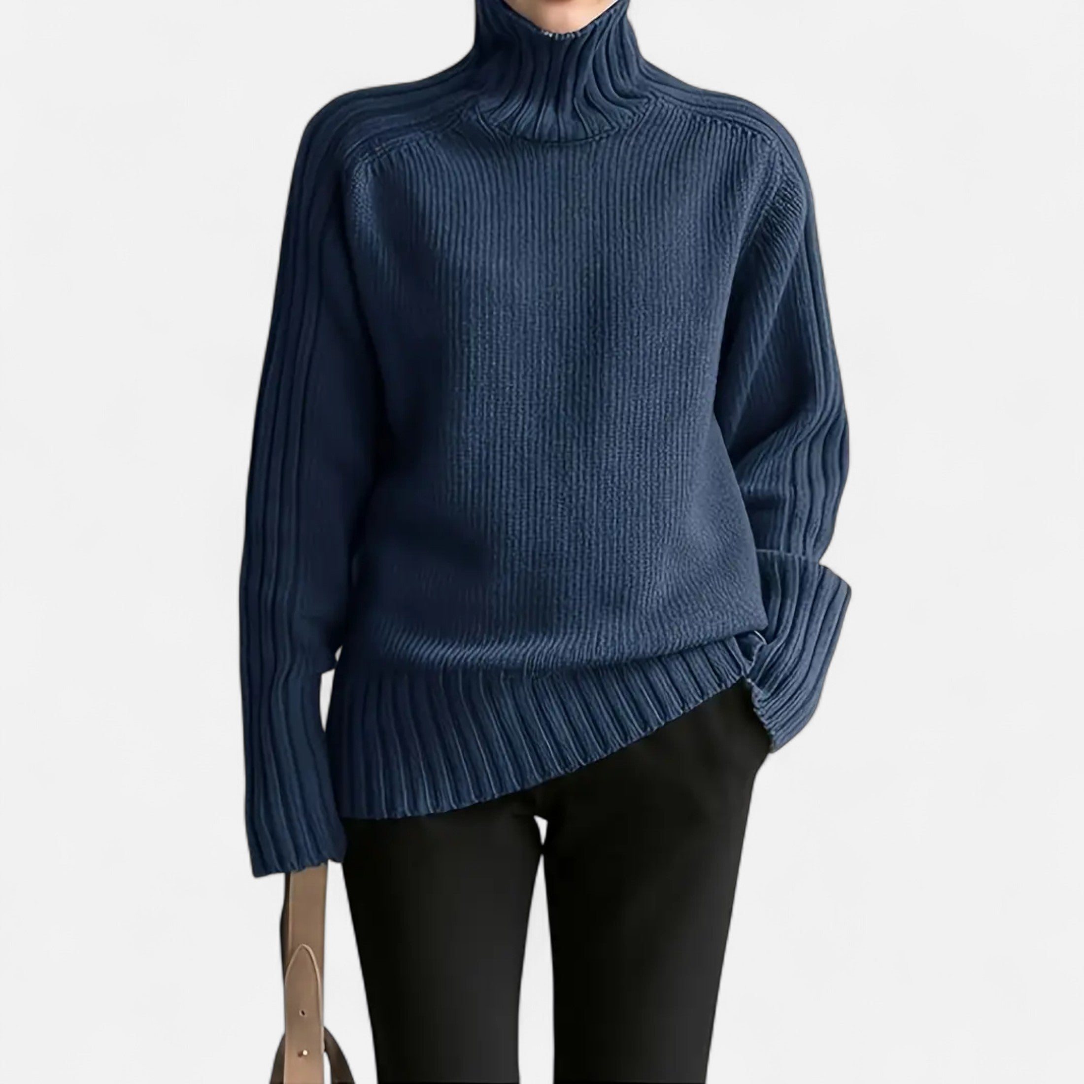 Orvelle Club | Women’s Knit Turtleneck Sweater Solid Colour Style