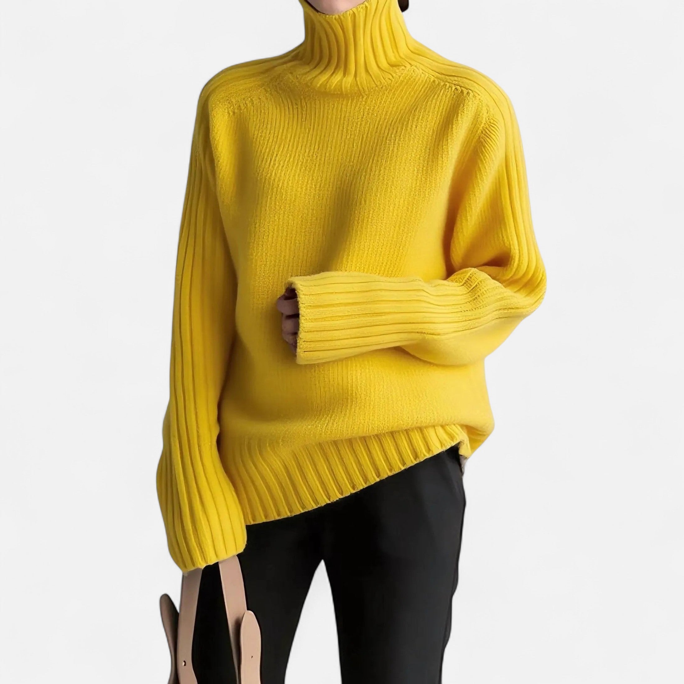 Orvelle Club | Women’s Knit Turtleneck Sweater Solid Colour Style