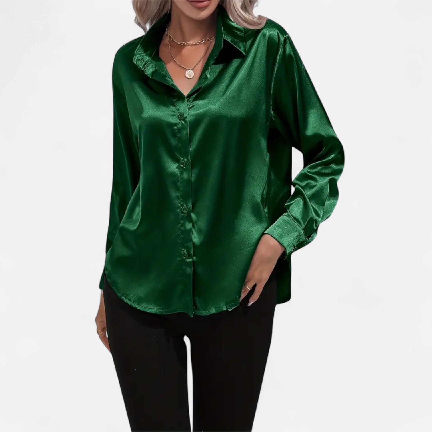 Orvelle Club | Women’s Satin Blouse Glossy Elegance