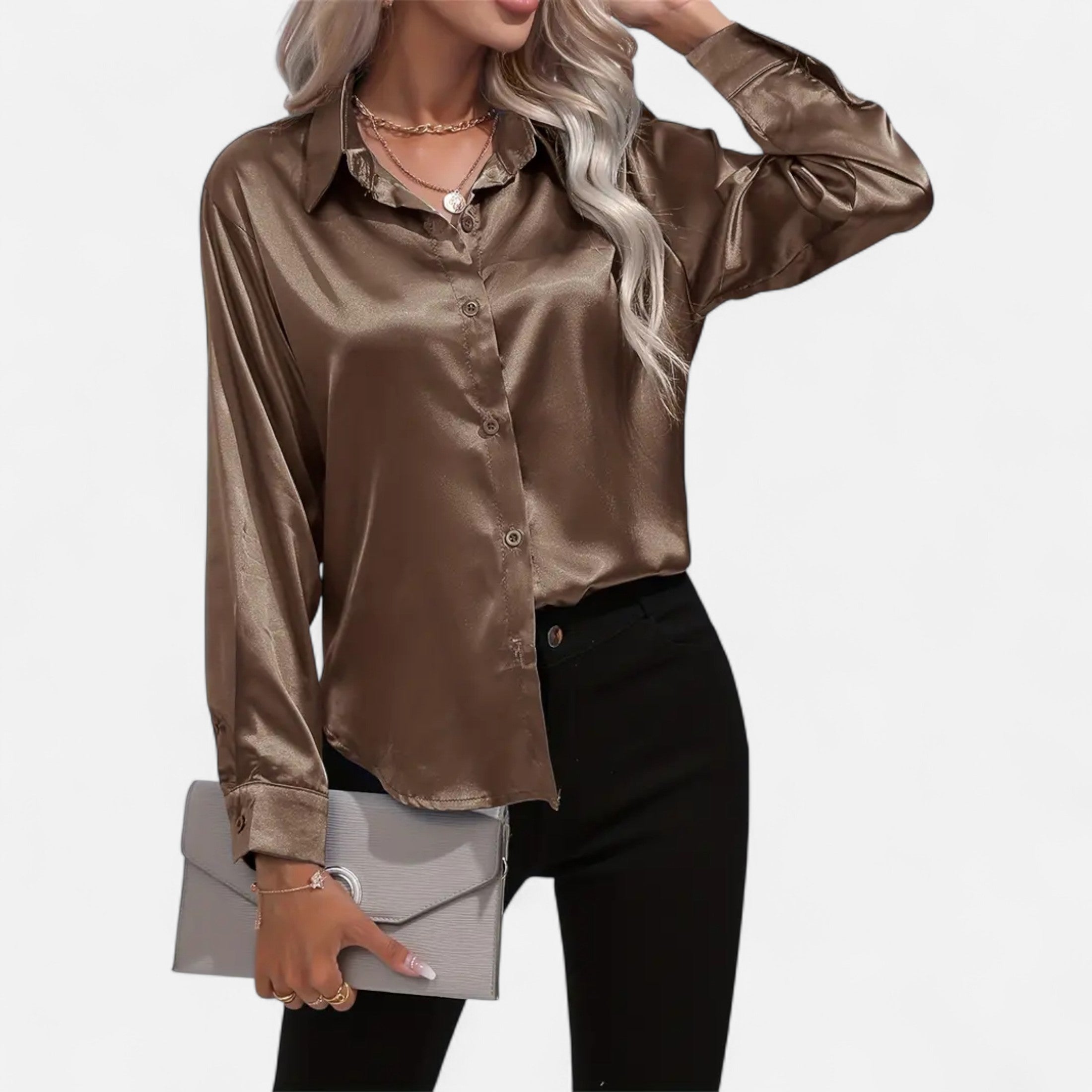 Orvelle Club | Women’s Satin Blouse Glossy Elegance