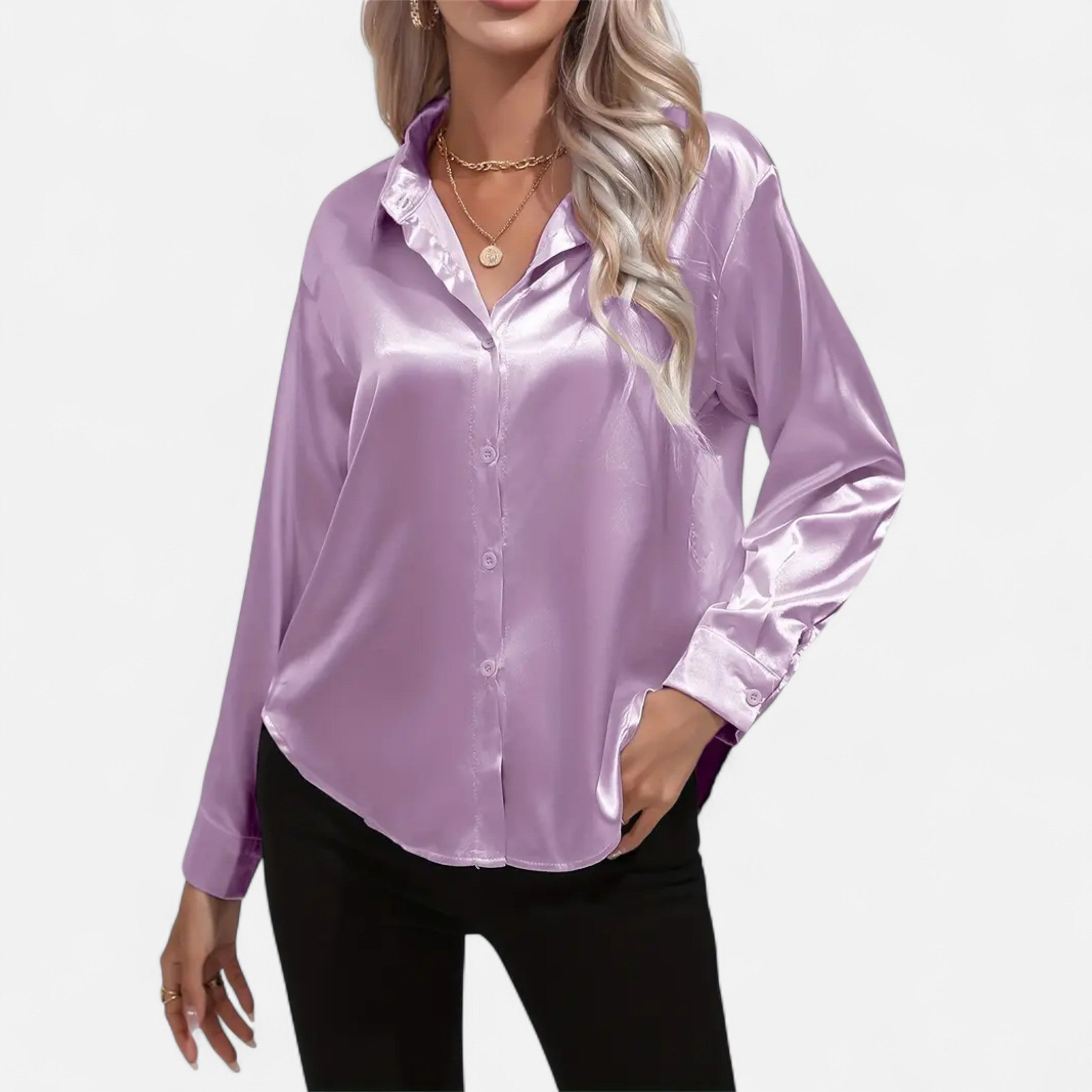 Orvelle Club | Women’s Satin Blouse Glossy Elegance