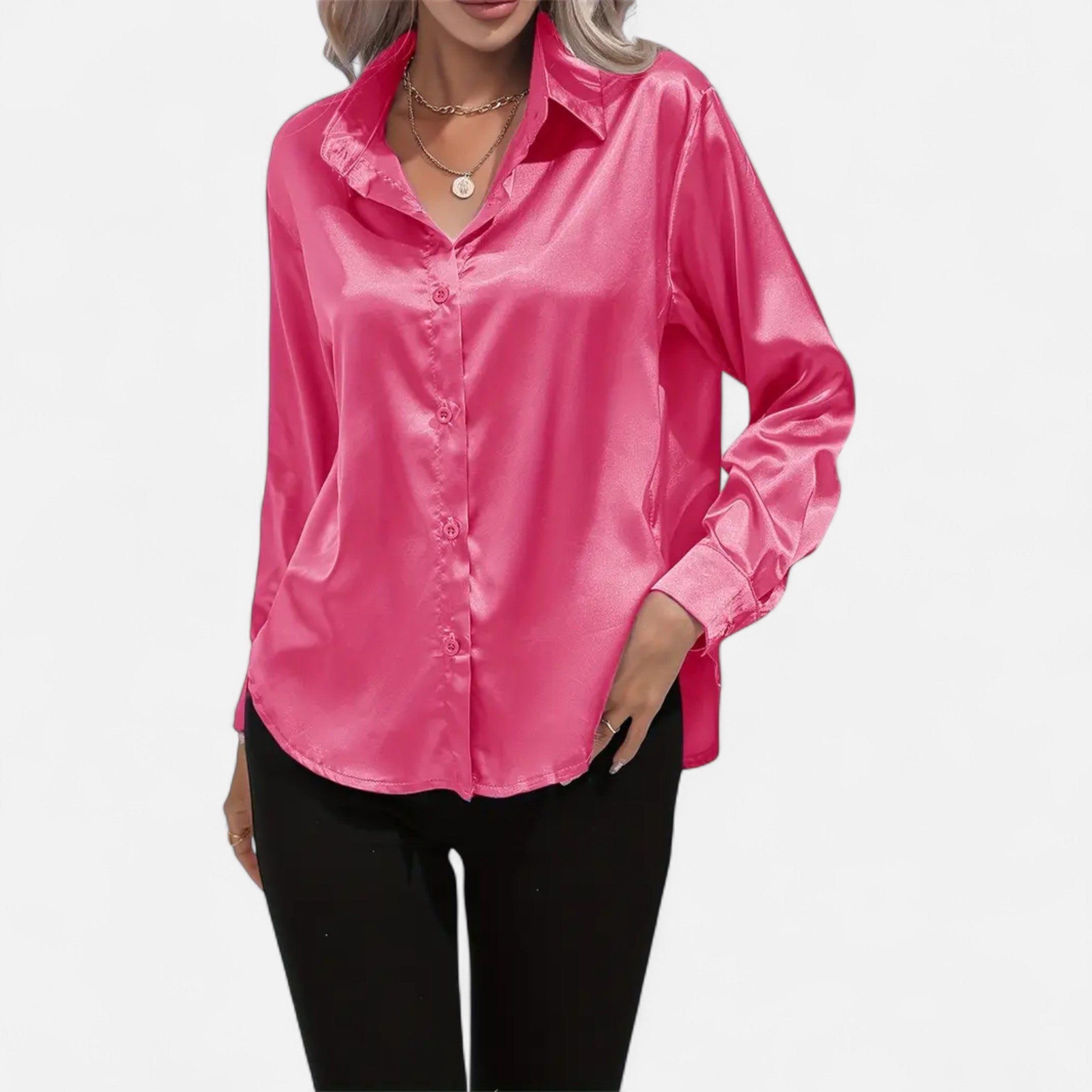 Orvelle Club | Women’s Satin Blouse Glossy Elegance