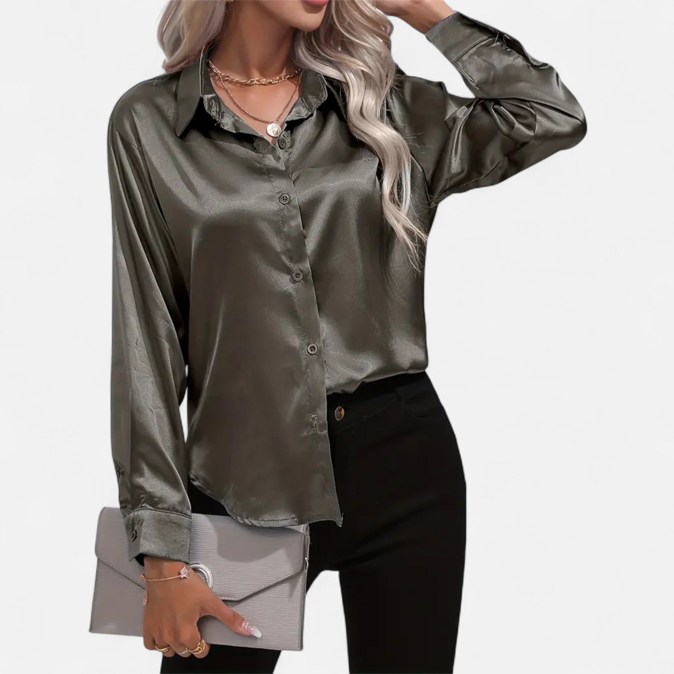 Orvelle Club | Women’s Satin Blouse Glossy Elegance