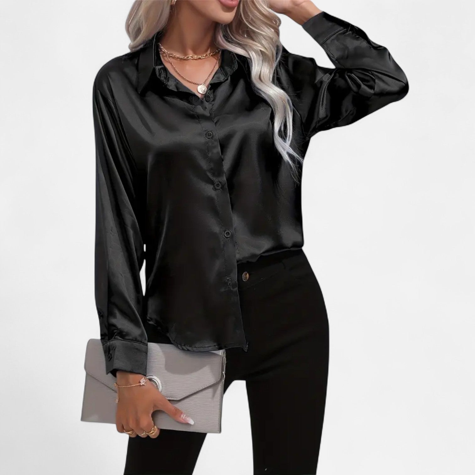 Orvelle Club | Women’s Satin Blouse Glossy Elegance