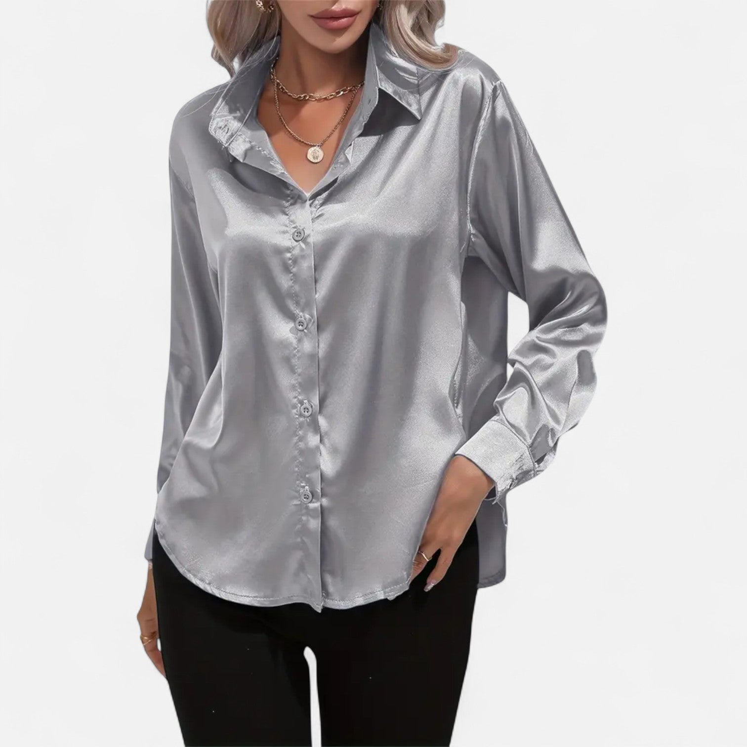 Orvelle Club | Women’s Satin Blouse Glossy Elegance
