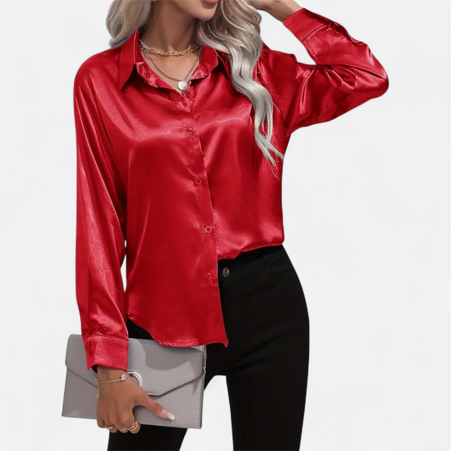 Orvelle Club | Women’s Satin Blouse Glossy Elegance