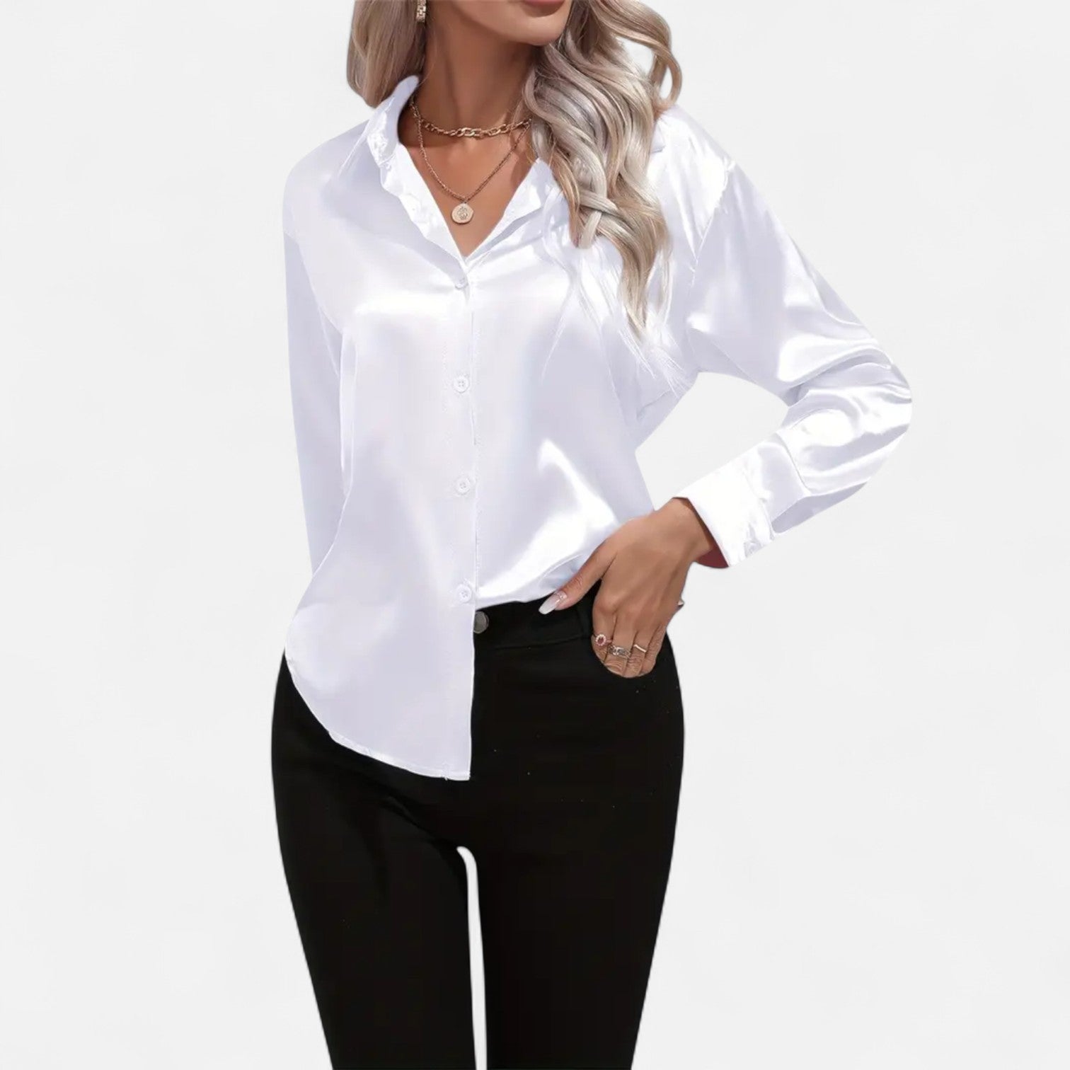 Orvelle Club | Women’s Satin Blouse Glossy Elegance