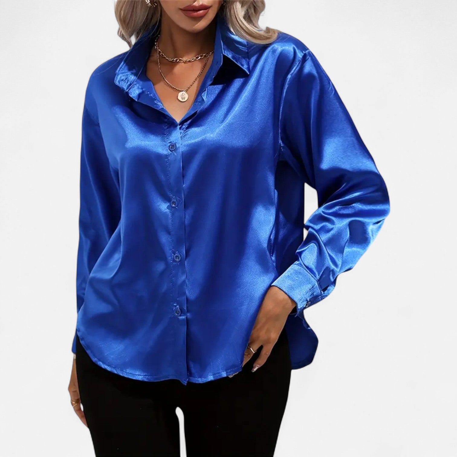 Orvelle Club | Women’s Satin Blouse Glossy Elegance
