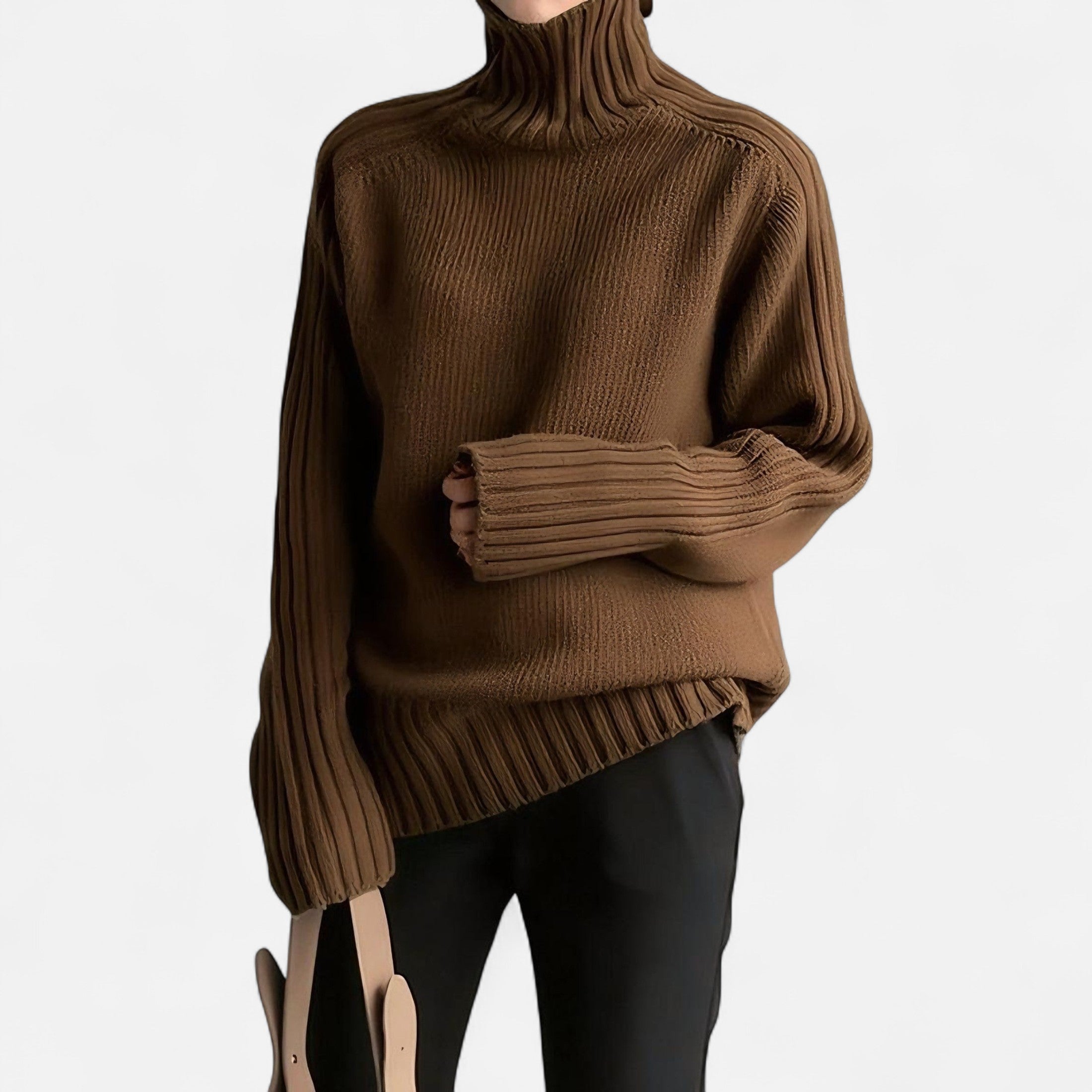 Orvelle Club | Women’s Knit Turtleneck Sweater Solid Colour Style