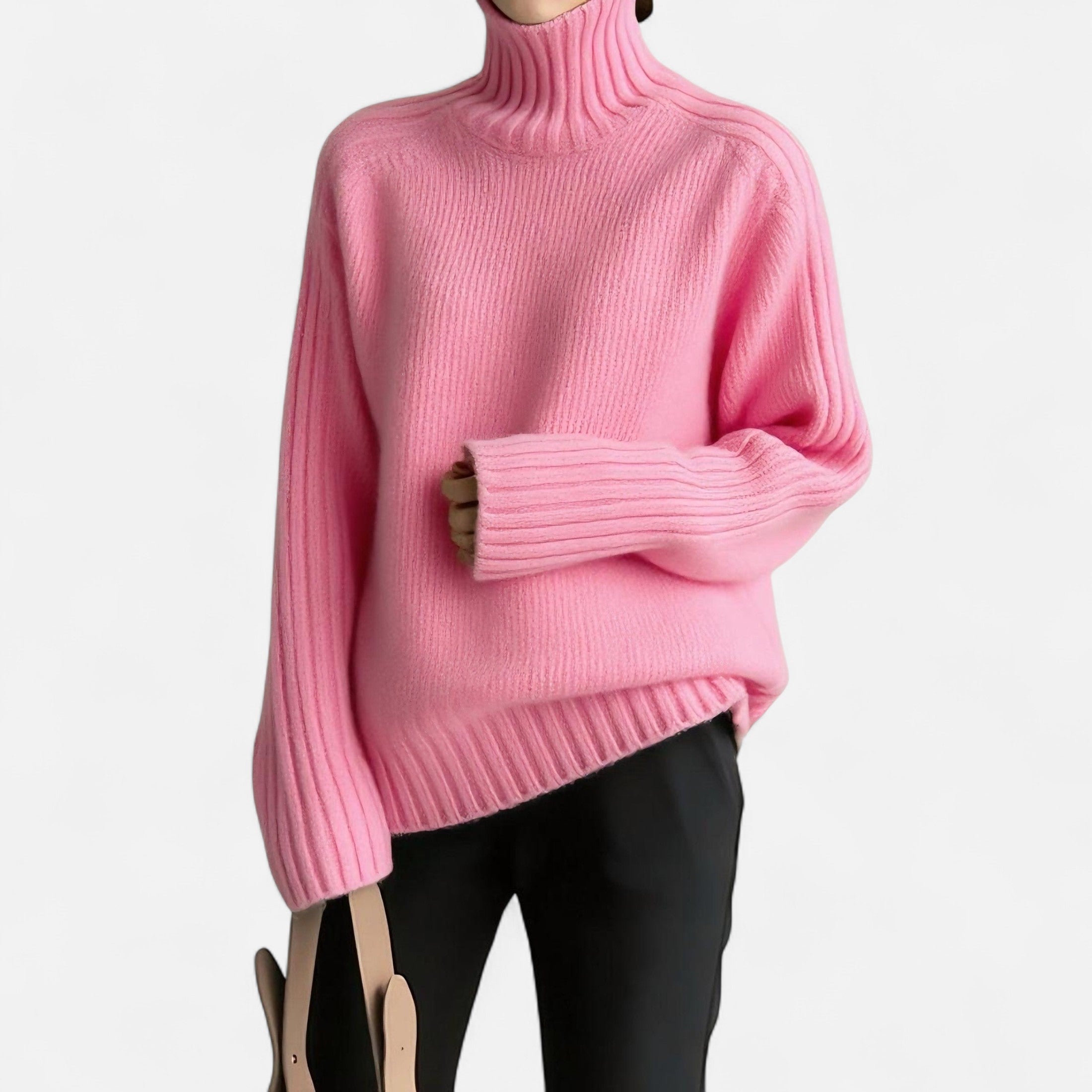 Orvelle Club | Women’s Knit Turtleneck Sweater Solid Colour Style