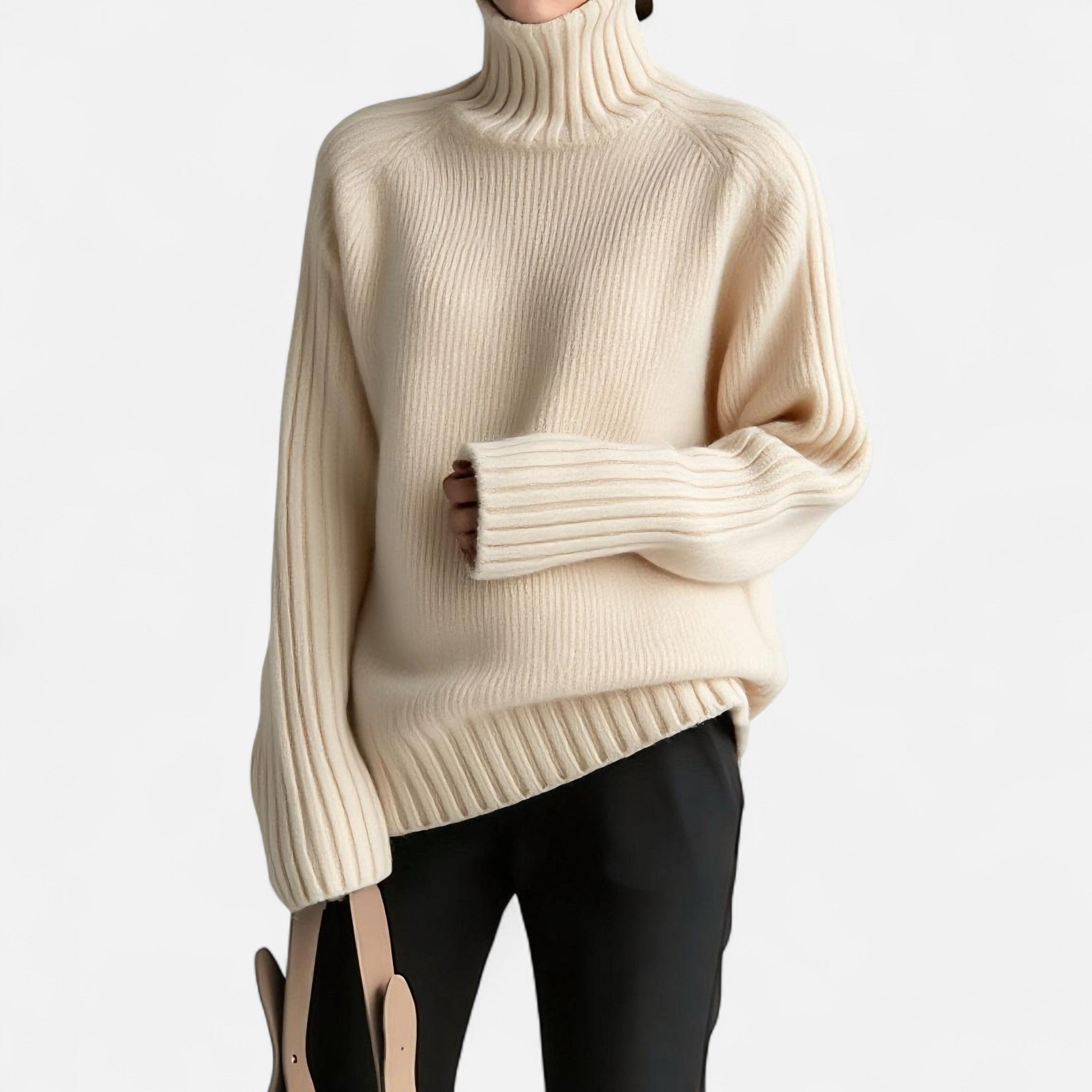 Orvelle Club | Women’s Knit Turtleneck Sweater Solid Colour Style