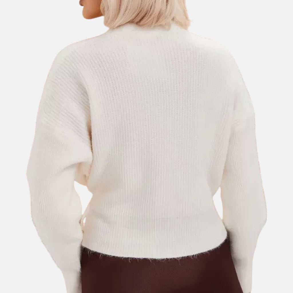 Orvelle Club | Women’s V-Neck Drawstring Knit Cardigan