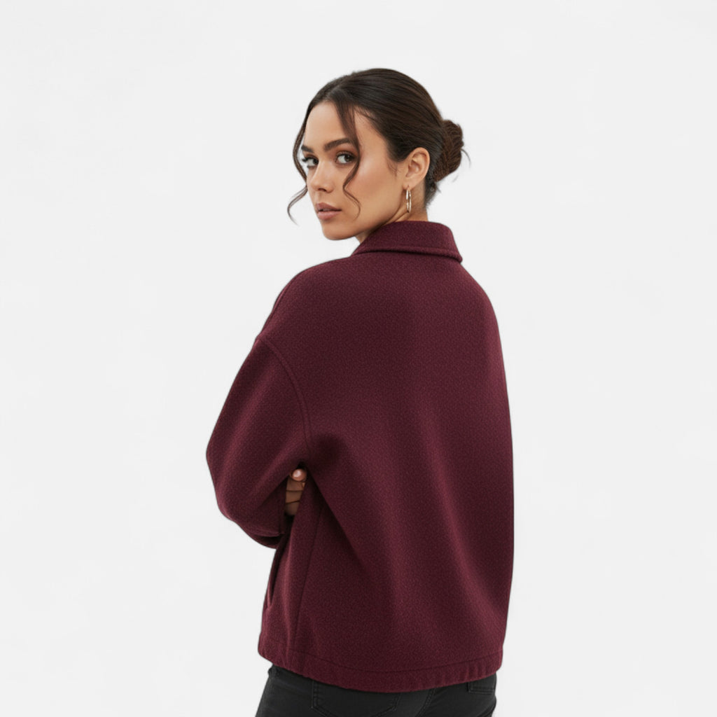 Orvelle Club | Women’s Woolen Lapel Zipper Jacket