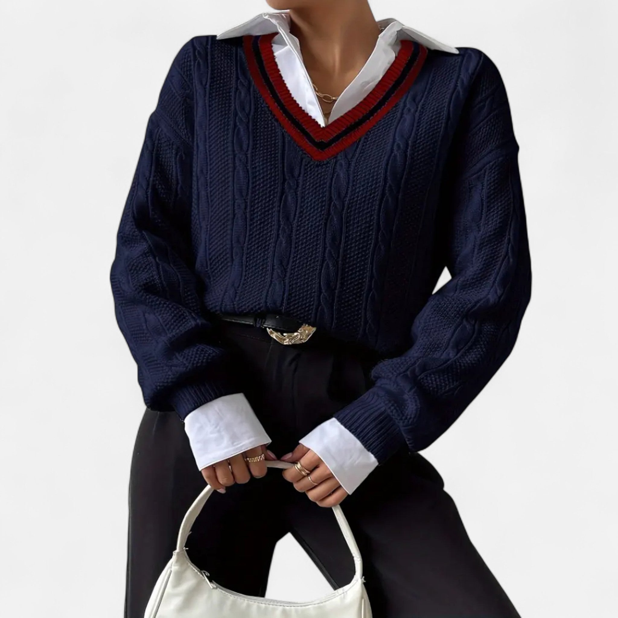 Orvelle Club | Women’s V-Neck Knitted Pullover