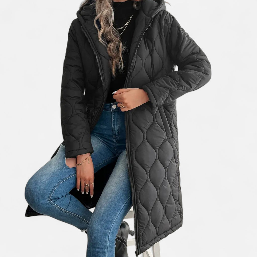 Orvelle Club | Women’s Long Quilted Hooded Jacket