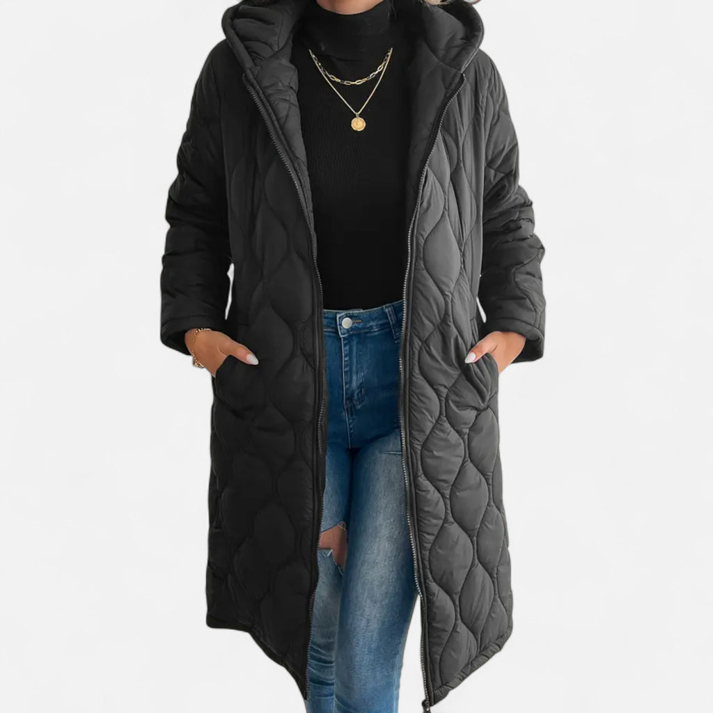 Orvelle Club | Women’s Long Quilted Hooded Jacket