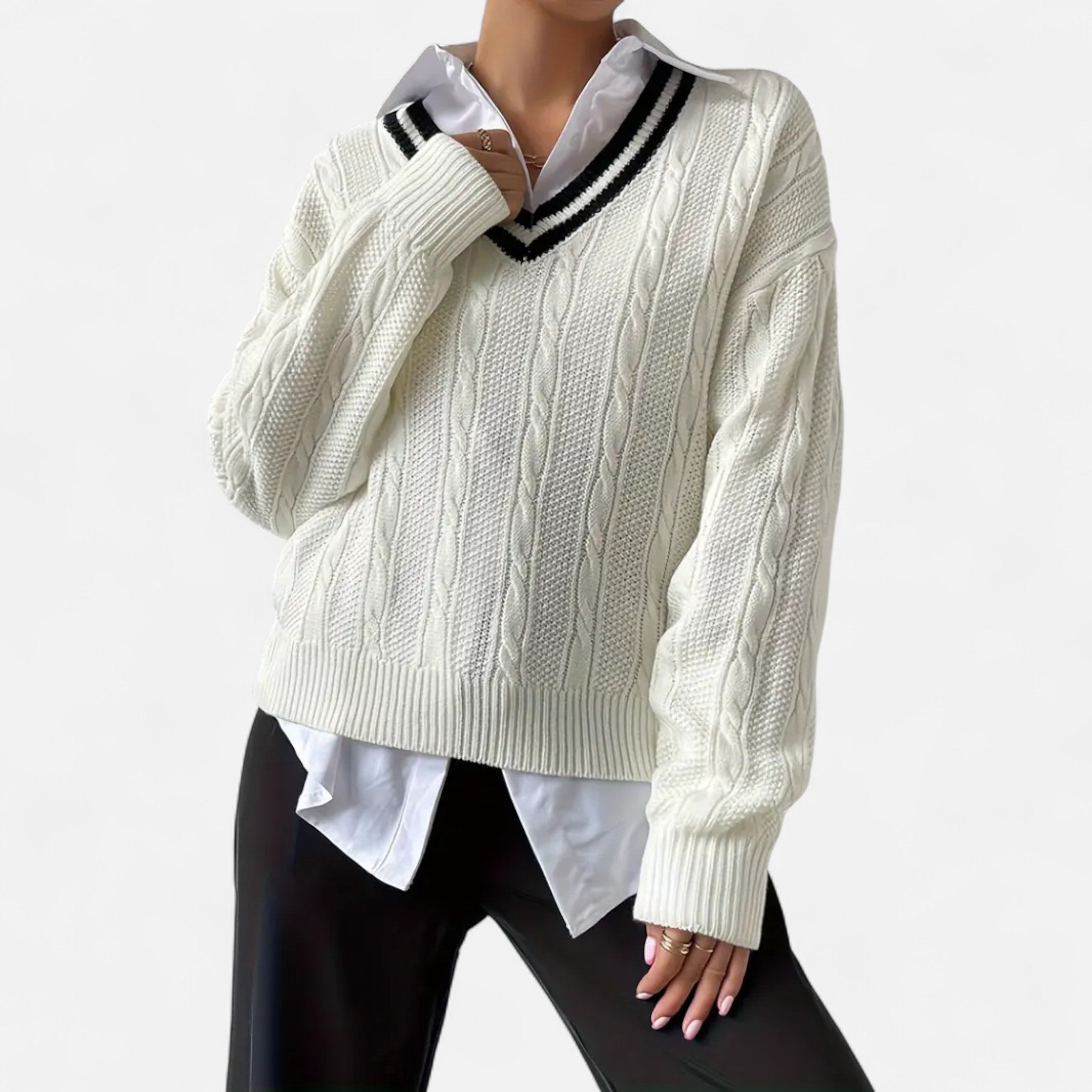 Orvelle Club | Women’s V-Neck Knitted Pullover