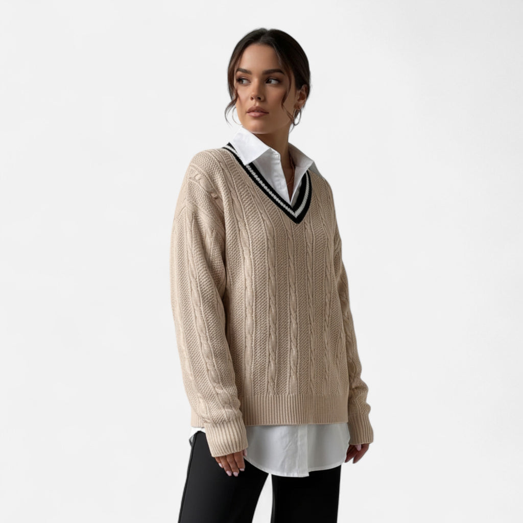 Orvelle Club | Women’s V-Neck Knitted Pullover