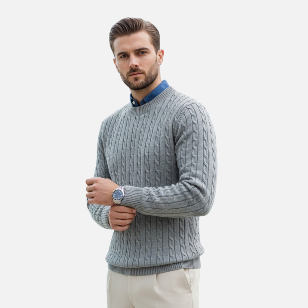 Orvelle Club | Men’s Round Neck Twisted Knit Pullover