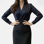 Orvelle Club | Women’s V-Neck Silk Blouse Timeless Elegance