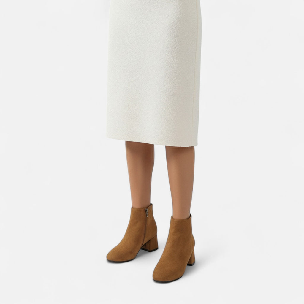 Orvelle Club | Women’s Suede Ankle Boots Block Heel