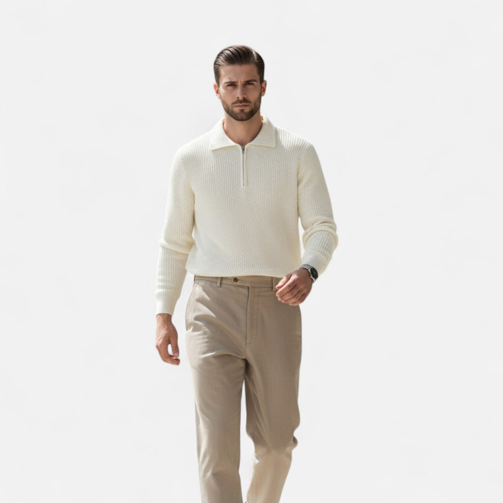 Orvelle Club | Men’s Half-Zip Sweater Mercerised Cotton