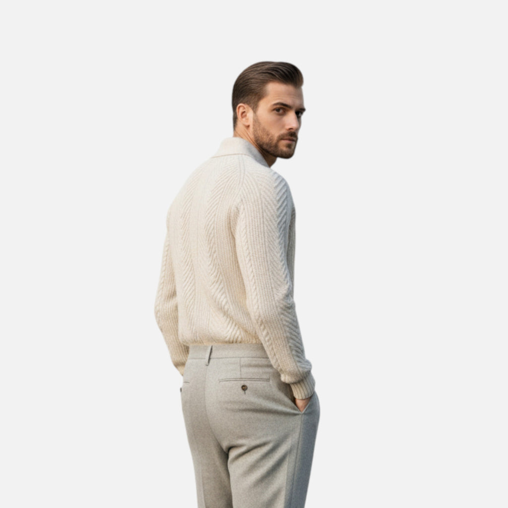 Orvelle Club | Men’s Long Sleeve Knit Polo Sweater Timeless