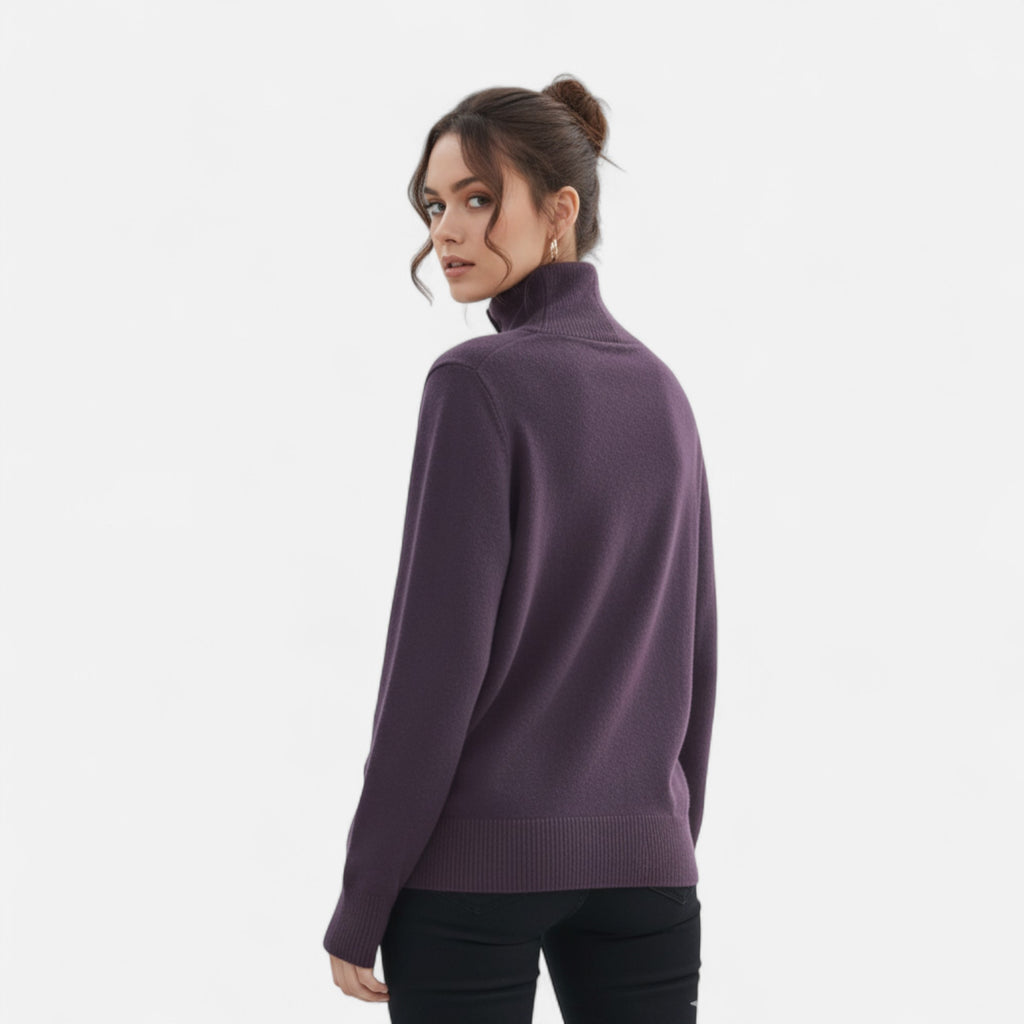 Orvelle Club | Women’s High-Neck Ribbed Cardigan