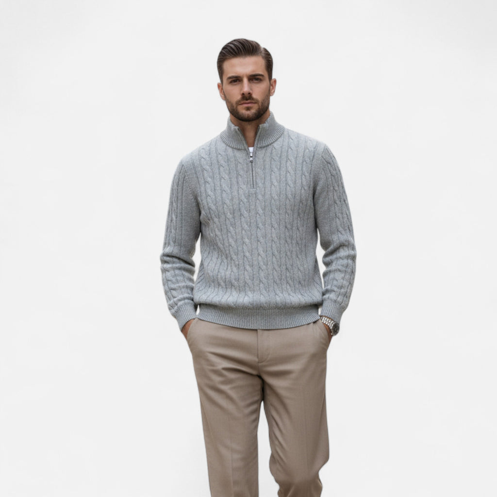 Orvelle Club | Men’s Half-Zip Knit Sweater Thick Turtleneck