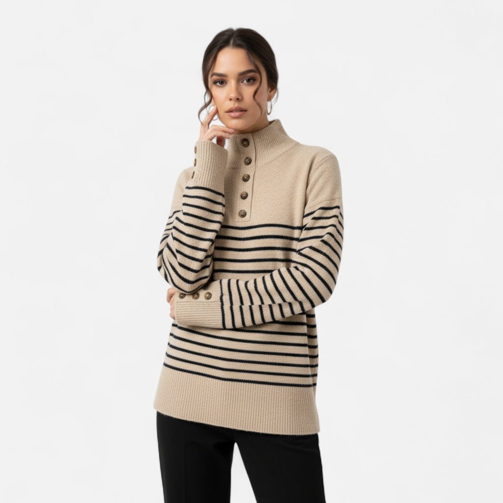 Orvelle Club | Women’s Striped Turtleneck Sweater