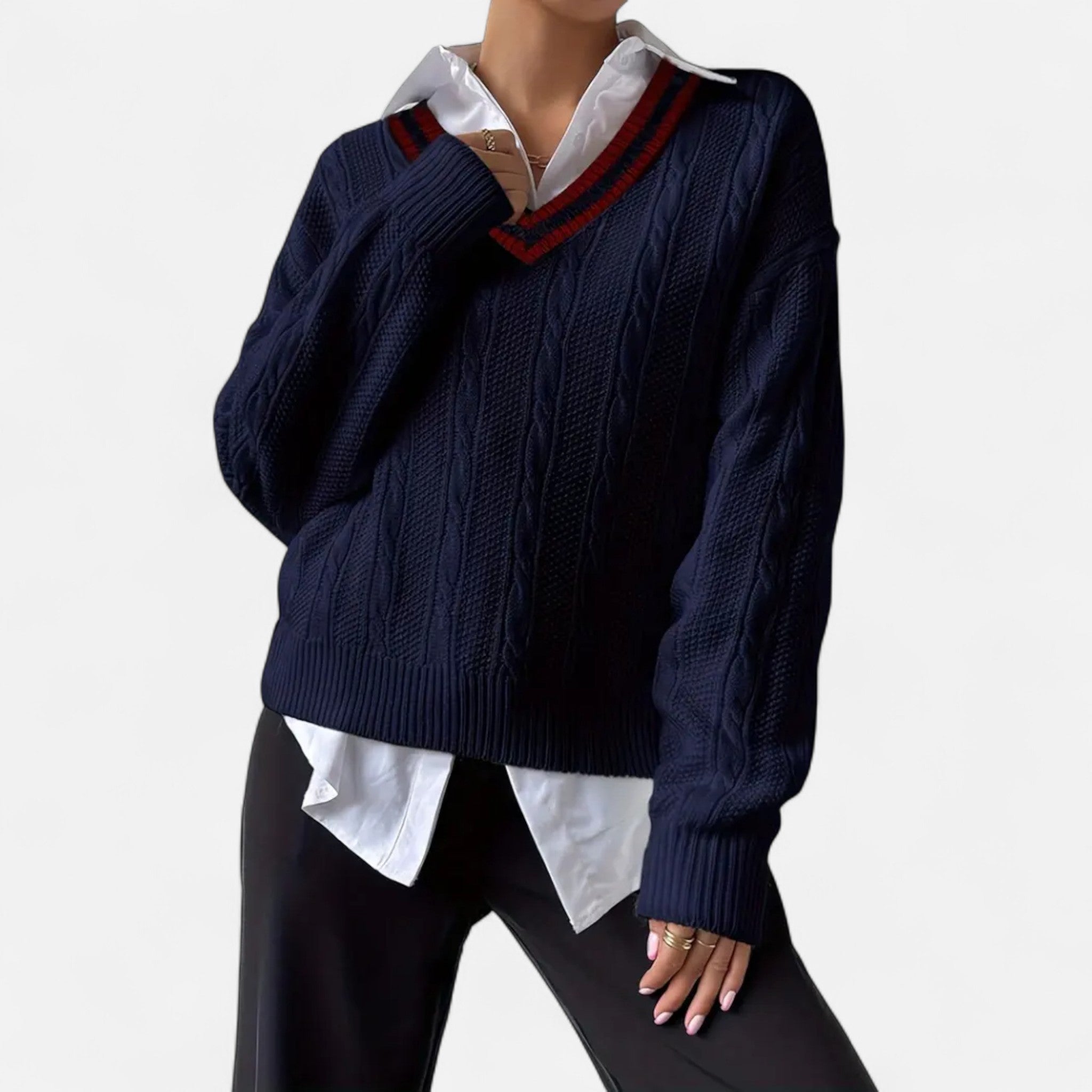 Orvelle Club | Women’s V-Neck Knitted Pullover