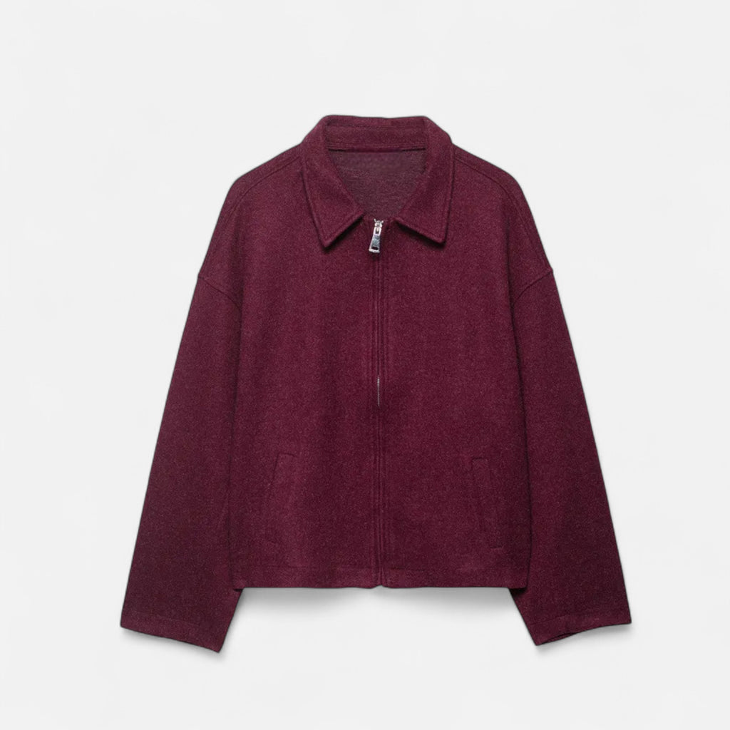 Orvelle Club | Women’s Woolen Lapel Zipper Jacket