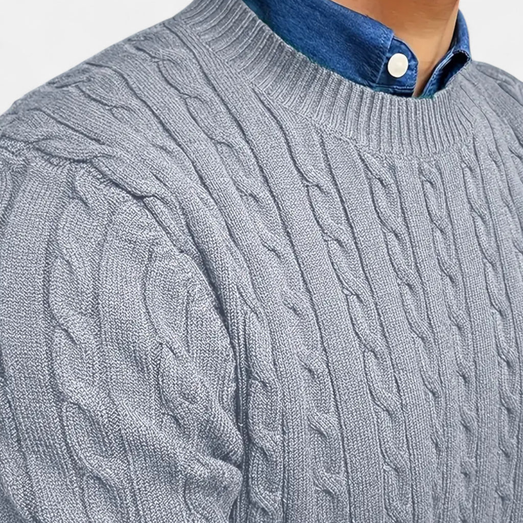 Orvelle Club | Men’s Round Neck Twisted Knit Pullover