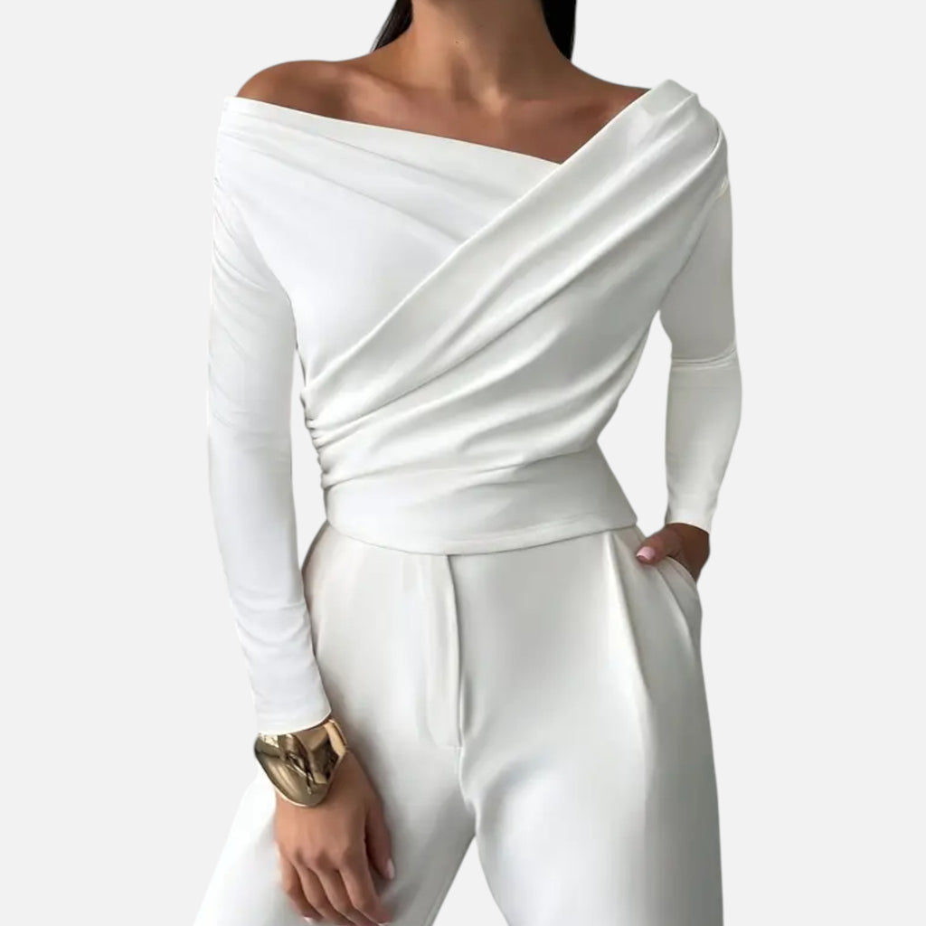 Orvelle Club | Women's Timeless Cross-Over Collar Blouse