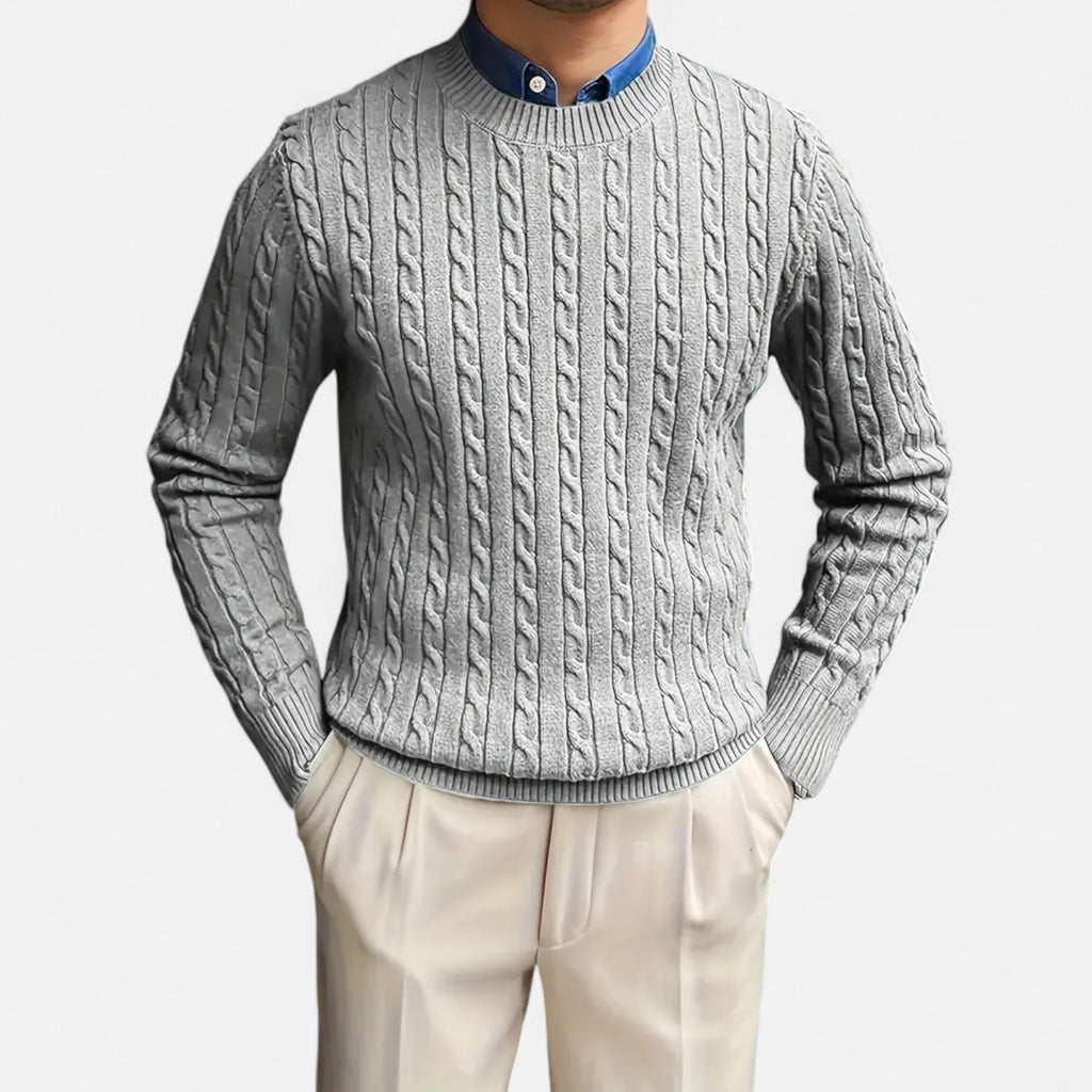 Orvelle Club | Men’s Round Neck Twisted Knit Pullover
