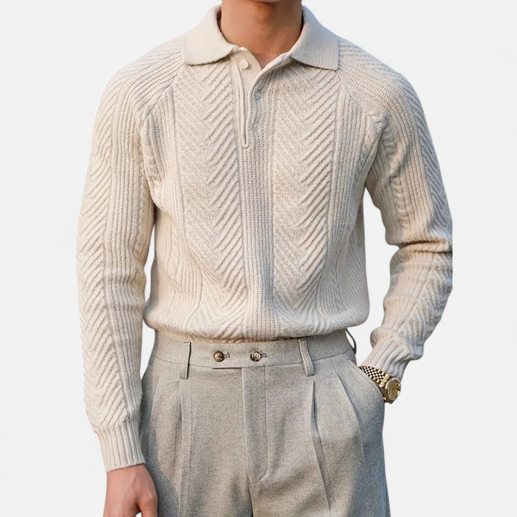 Orvelle Club | Men’s Long Sleeve Knit Polo Sweater Timeless