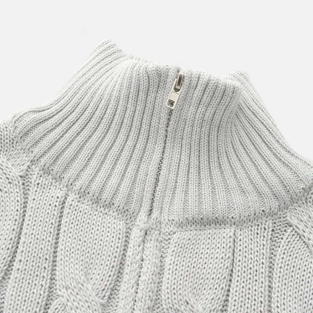 Orvelle Club | Men’s Half-Zip Knit Sweater Thick Turtleneck