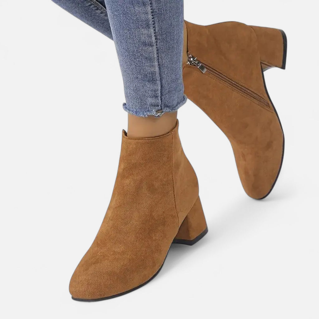 Orvelle Club | Women’s Suede Ankle Boots Block Heel