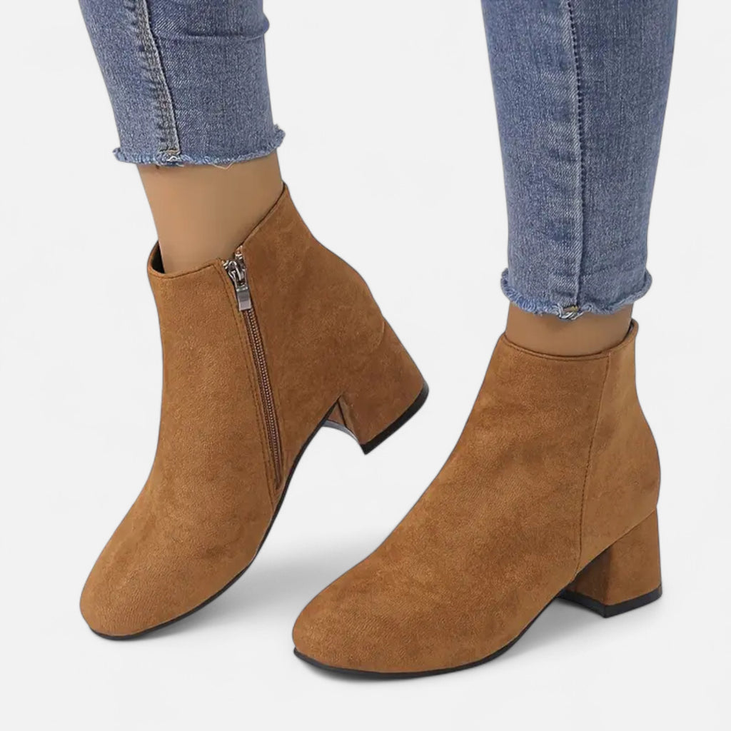 Orvelle Club | Women’s Suede Ankle Boots Block Heel