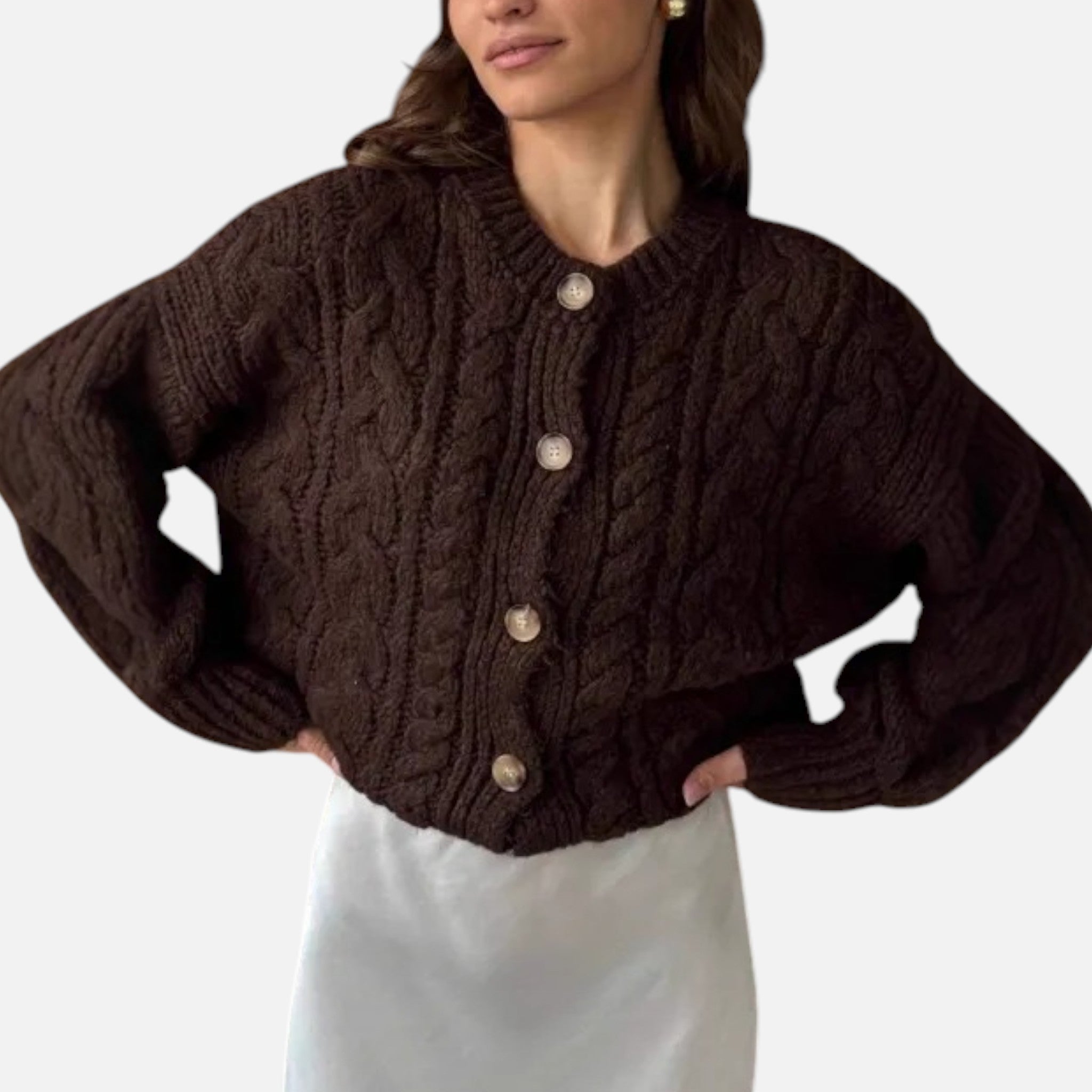 Orvelle Club | Women’s Textured Knit Wool Cardigan